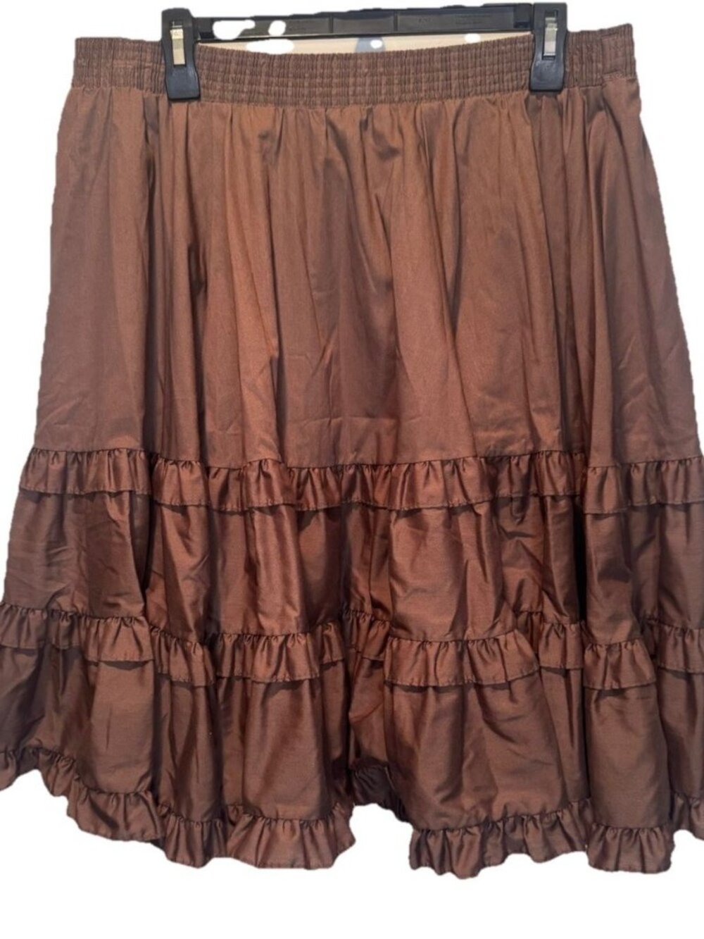 VTG Partners Please by Malco Modes Womens Brown Tiered Pull On Dancing Skirt L